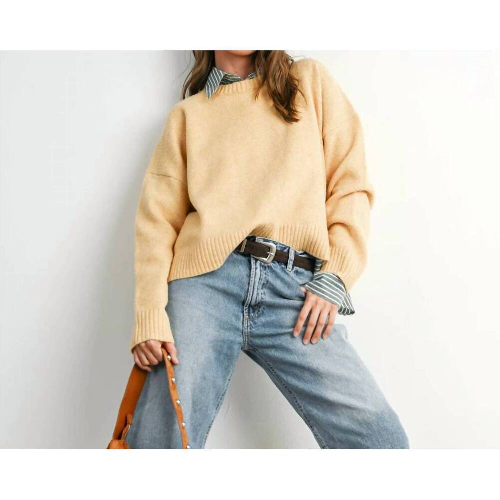 NEW BUTTERMELON charlotte tie back sweater in marigold